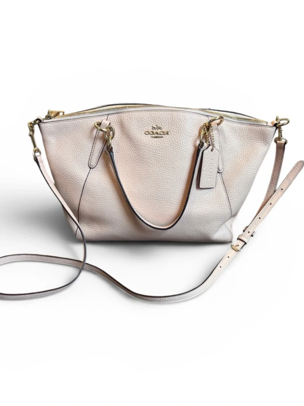 Coach Kelsey Pebbled Leather Light Pink Crossbody Bag F28968